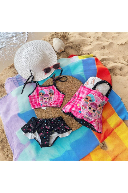 Kız Çocuk Üc Parça Mayo Bikini Takim